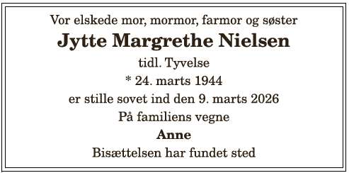 Jytte Margrethe Nielsen - 1210404224