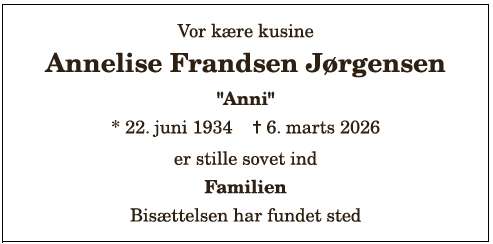 Annelise Frandsen Jørgensen - 1210403874