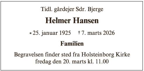 Hans Helmer Niels Hansen - ID 72638