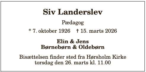 Siv Landerslev - 1210404900
