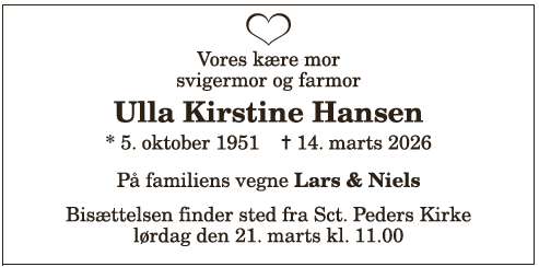 Ulla Kirstine Hansen - 1210404800