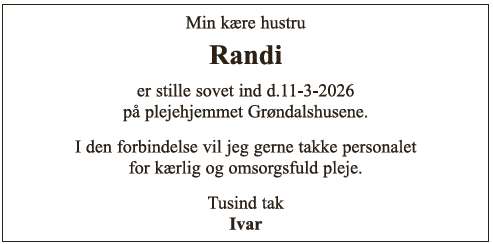 Takkeannonce - Randi