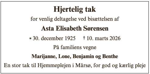 Asta Elisabeth Sørensen ID: 72704