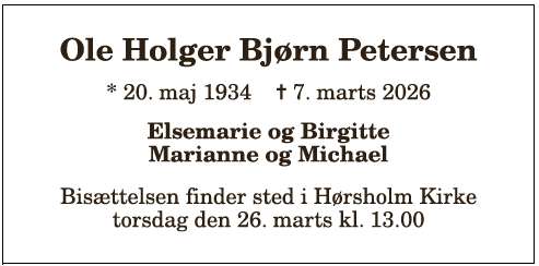 Ole Holger Bjørn Petersen - 1210404323