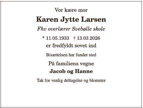 Karen Jytte Larsen - ID 20778