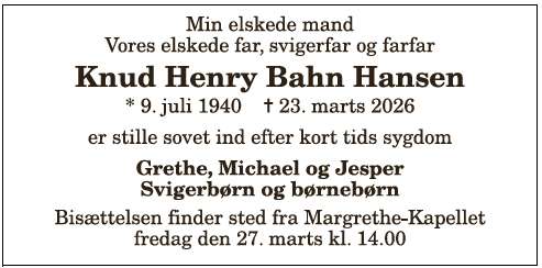 Knud Henry Bahn Hansen - 1210405681