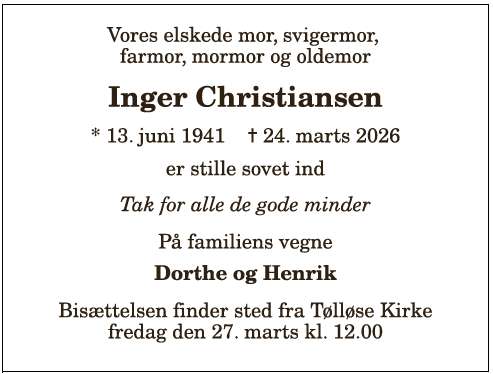 Inger Christiansen - 1210405709