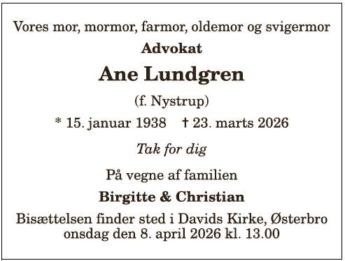 Ane Lundgren - 1210405866