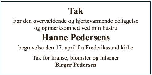 Tak - Hanne Pedersen