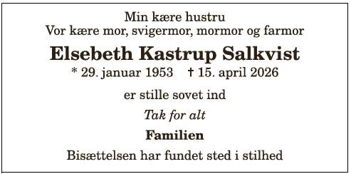 Elsebeth Kastrup Salkvist - 1210408381