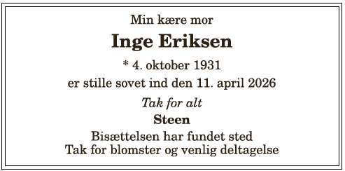 Inge Karen Eriksen - 1210407501