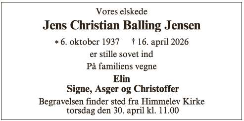 Jens Christian Balling Jensen - ID 73957