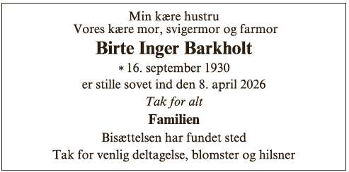 Birte Inger Barkholt - ID 73727