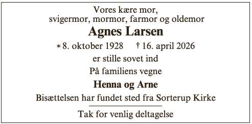 Agnes Marie Larsen - ID 73764