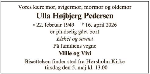 Ulla Højbjerg Pedersen ID: 73898