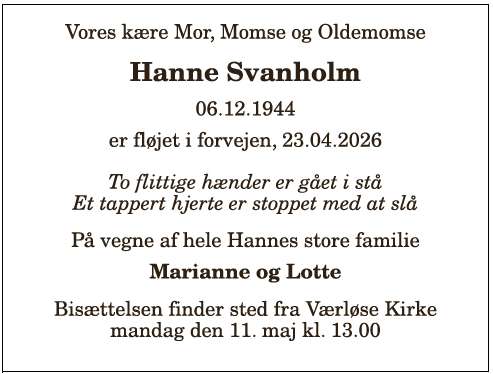 Hanne Svanholm - 1210409166
