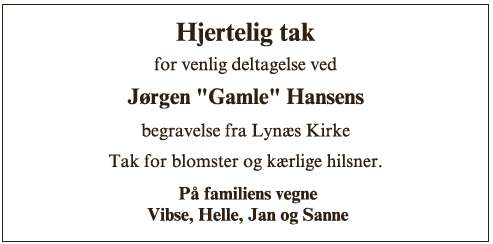 Jørgen Christian Hansen - takannonce
