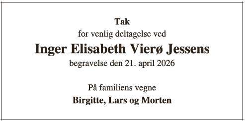 Inger Elisabeth Vierø Jessen - Takkeann.