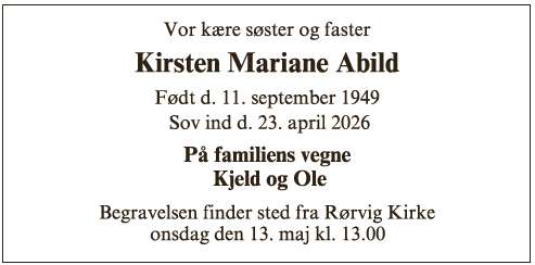 Kirsten Mariane Abild - ID 73963