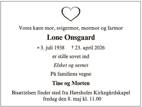 Lone Onsgaard ID: 74177