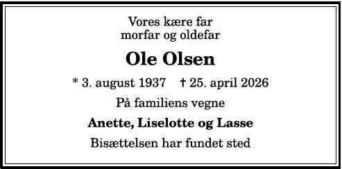 Sven Ole Olsen - 1210408900