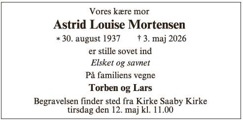 Astrid Louise Mortensen - ID 74263