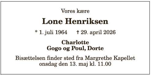Lone Henriksen - 1210409518