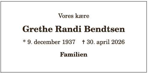 Grethe Randi Bendtsen - 1210409525