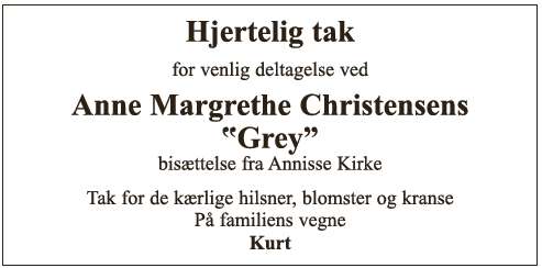 Takkeannonce - Anne Margrethe Christense