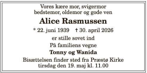 Alice Helene Rasmussen - 1210409624