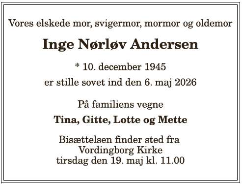 Inge Nørløv Andersen - 1210409708