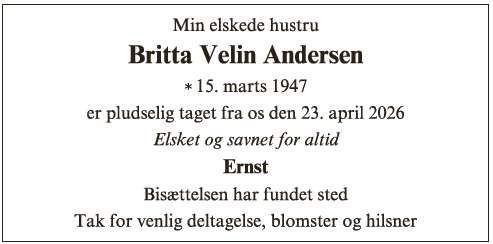 Britta Velin Andersen - ID 74148