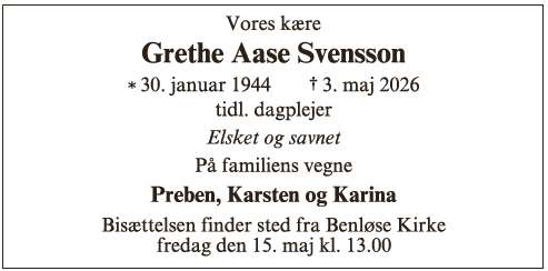 Grethe Aase Svensson ID: 74247