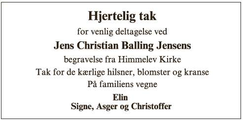 Jens Christian Balling Jensen ID: 74313