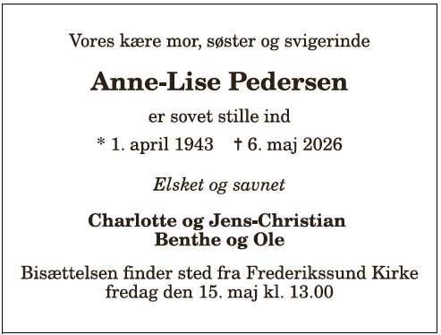 Anne-Lise Pedersen - 1210409813