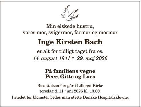 Inge Kirsten Bach ID: 21271