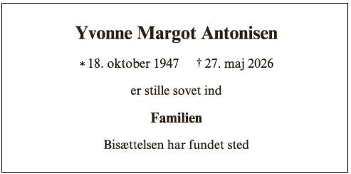 Yvonne Margot Antonisen - ID 75025