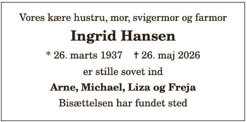 Ingrid Hansen - 1210411608