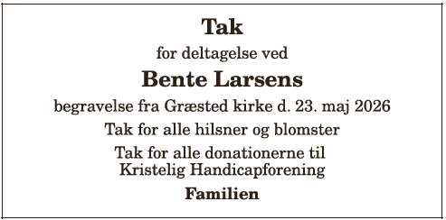 Bente Larsen - ID: 21316