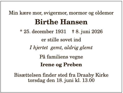 Birthe Hansen - 1210412850