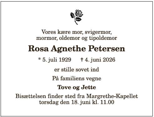 Rosa Agnethe Petersen 1210412435