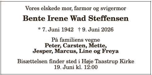 Bente irene Wad Steffensen - ID 21340