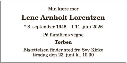 Lene Arnholt Lorentzen - 1210412974