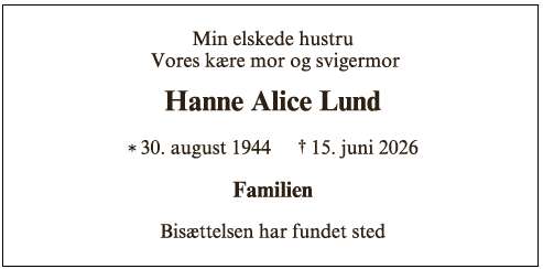 Hanne Alice Lund ID: 75636