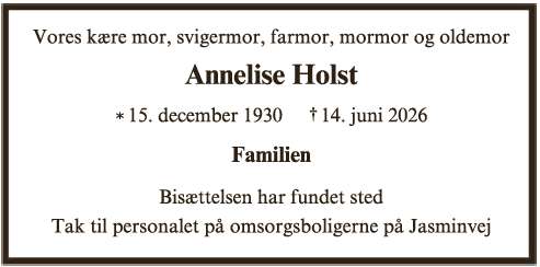Annelise Holst ID: 75699