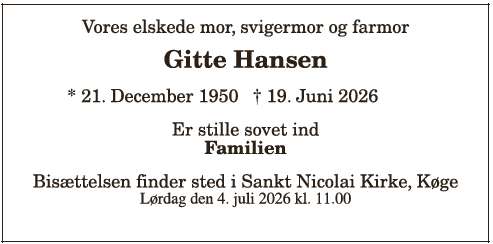 Gitte Hansen - ID: 21423
