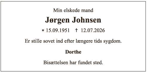 Dødsannonce Jørgen Johnsen