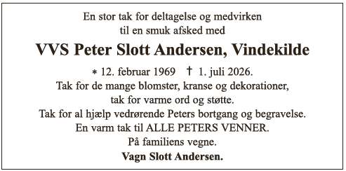Takkeannonce - Peter Slott Andersen