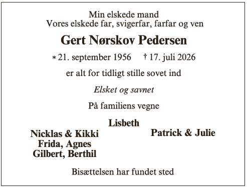 Gert Nørskov Pedersen - ID 76698