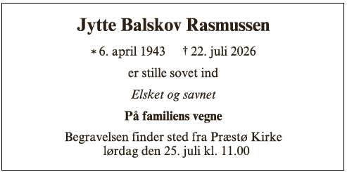 Jytte Balskov Rasmussen - ID 76780